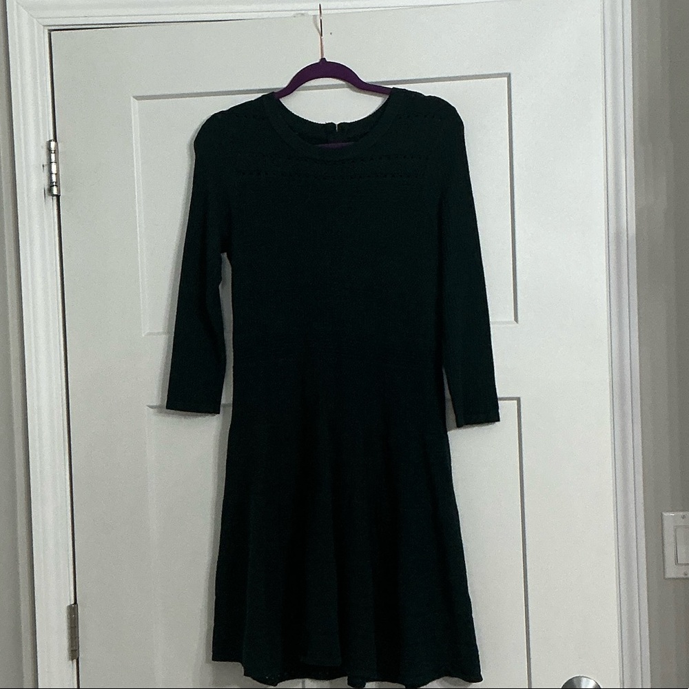 Eliza J Dark Hunter Green Long Sleeve Dress